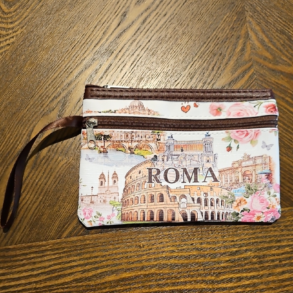 Roma Rome Italy Themed Wristlet Pouch Coin Purse